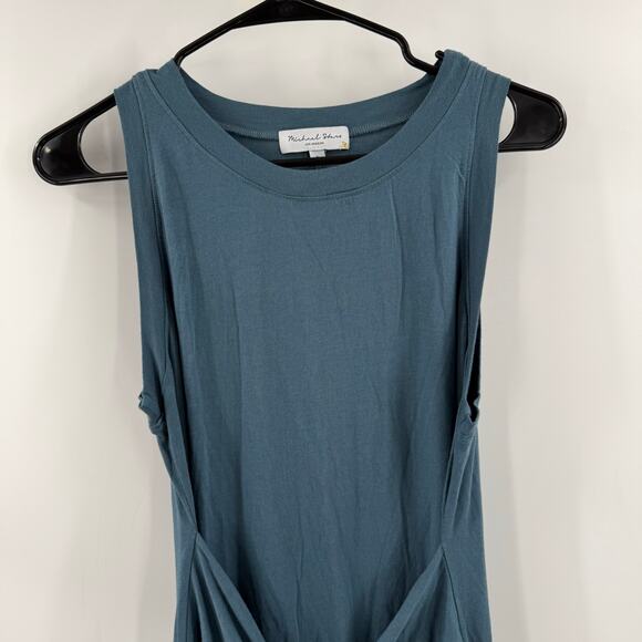 Michael Stars Solange Dress Size Small NEW Tie Waist Maxi Pebble Blue NWOT - Picture 7 of 14